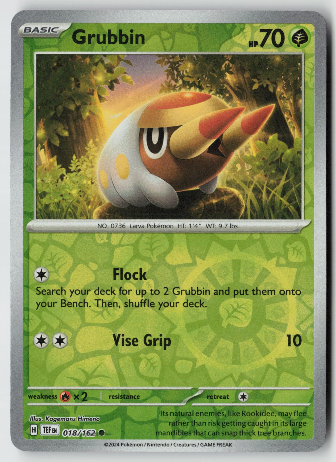 Grubbin 018/162 SV05: Temporal Forces Common Reverse Holo NM Kagemaru Himeno