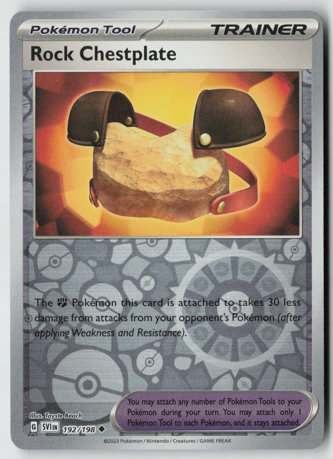 Rock Chestplate 192/198 SV01: Scarlet & Violet Base Set Uncommon Reverse Holo NM