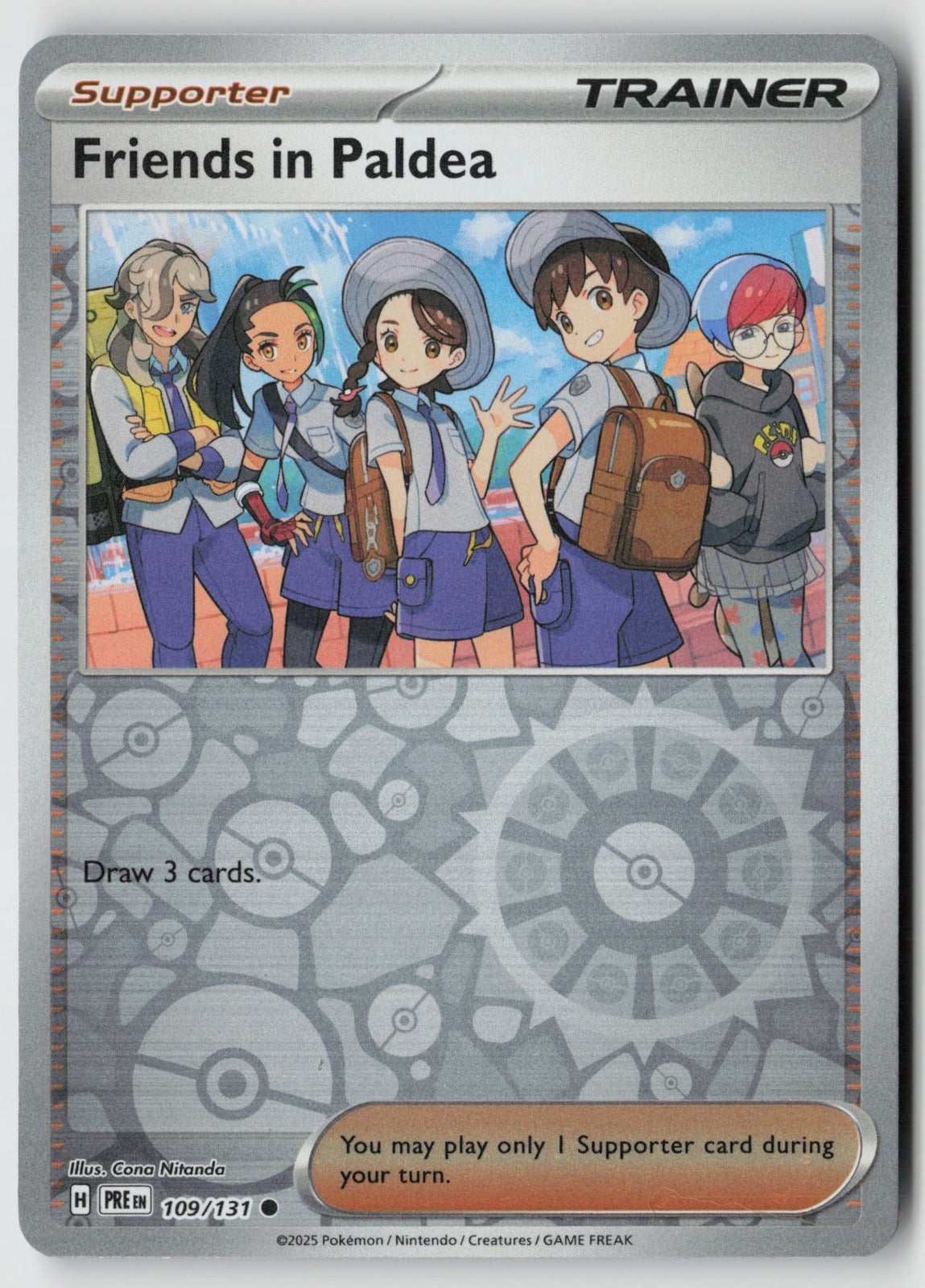 Friends in Paldea 109/131 SV: Prismatic Evolutions Common Reverse Holo NM