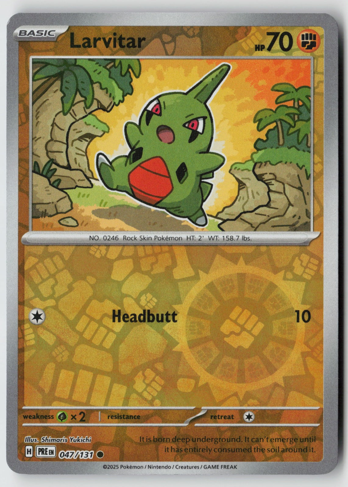 Larvitar 047/131 SV: Prismatic Evolutions Common Reverse Holo NM
