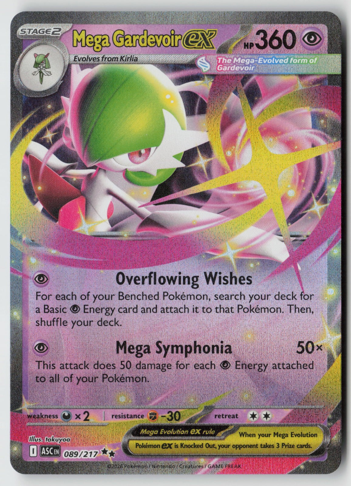 Mega Gardevoir ex 089/217 ME: Ascended Heroes Double Rare Holo NM takuyoa