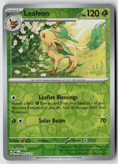 Leafeon 005/131 SV: Prismatic Evolutions Rare Reverse Holo NM Kuroimori