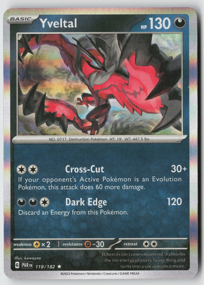Yveltal 118/182 SV04: Paradox Rift Rare Holo NM kawayoo