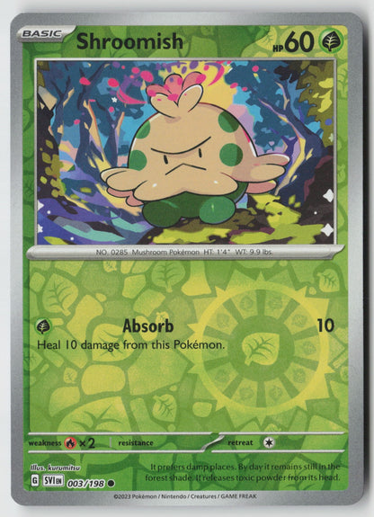 Shroomish 003/198 SV01: Scarlet & Violet Base Set Common Reverse Holo NM kawayoo