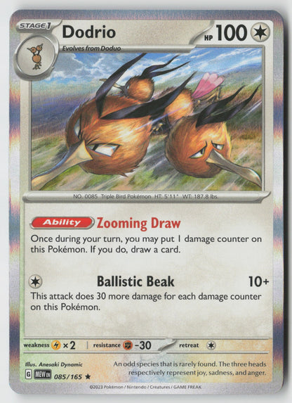 Dodrio 085/165 SV: Scarlet & Violet 151 Rare Holo NM Anesaki Dynamic