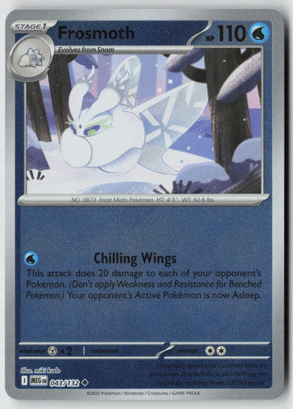 Frosmoth 043/132 ME01: Mega Evolution Uncommon Reverse Holo NM miki kudo
