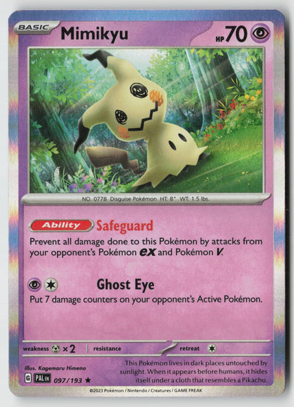 Mimikyu 097/193 SV02: Paldea Evolved Rare Holo NM Kagemaru Himeno