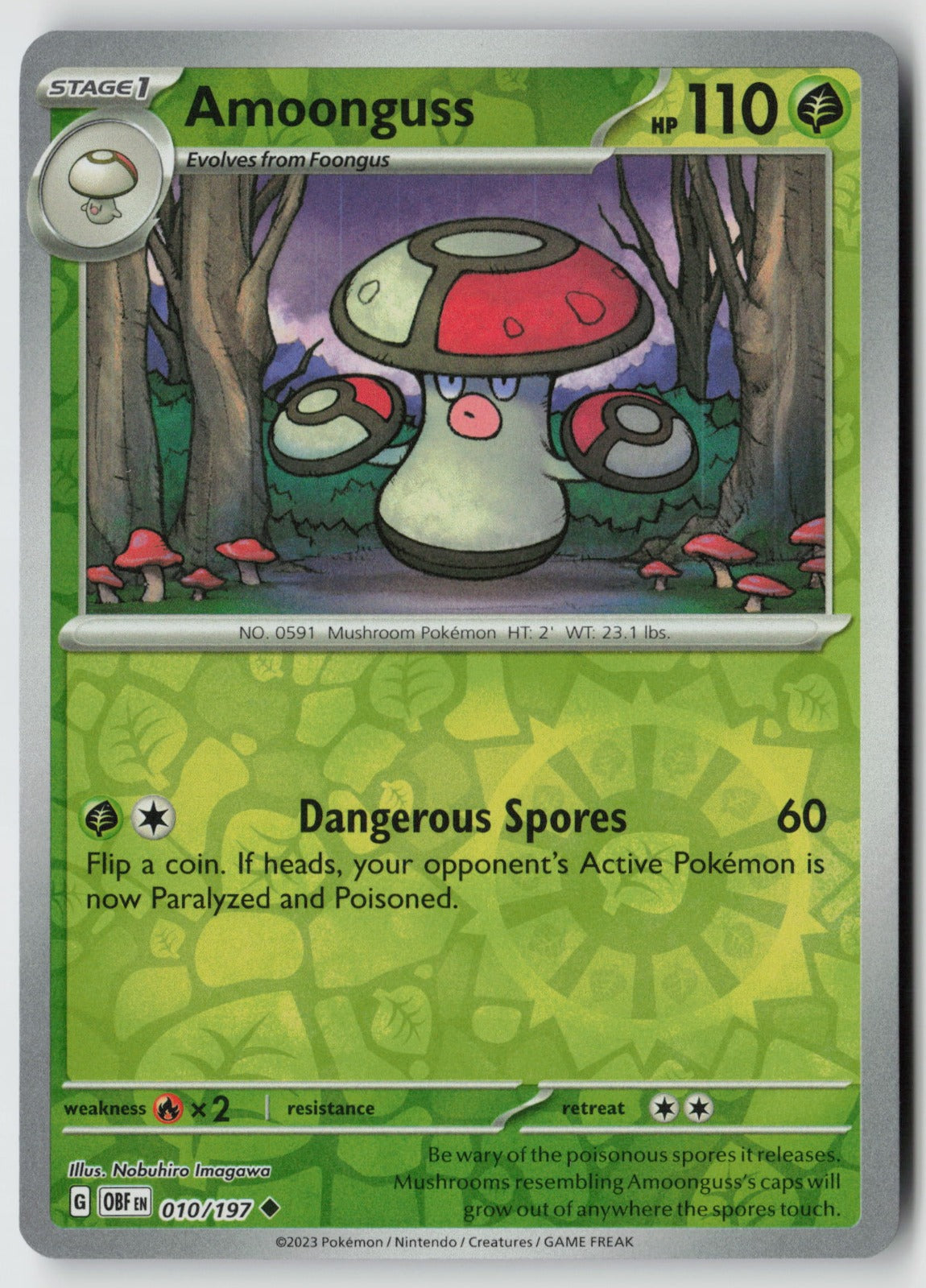 Amoonguss 010/197 SV03: Obsidian Flames Uncommon Reverse Holo NM
