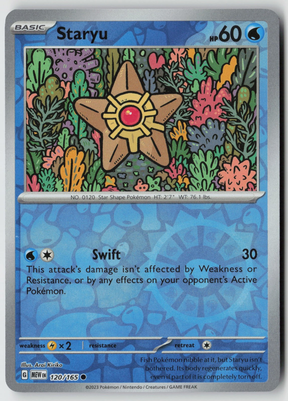 Staryu 120/165 SV: Scarlet & Violet 151 Common Reverse Holo NM Arai Kiriko
