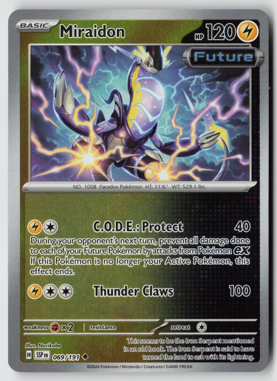 Miraidon 069/191 SV08: Surging Sparks Uncommon Reverse Holo NM Nurikabe