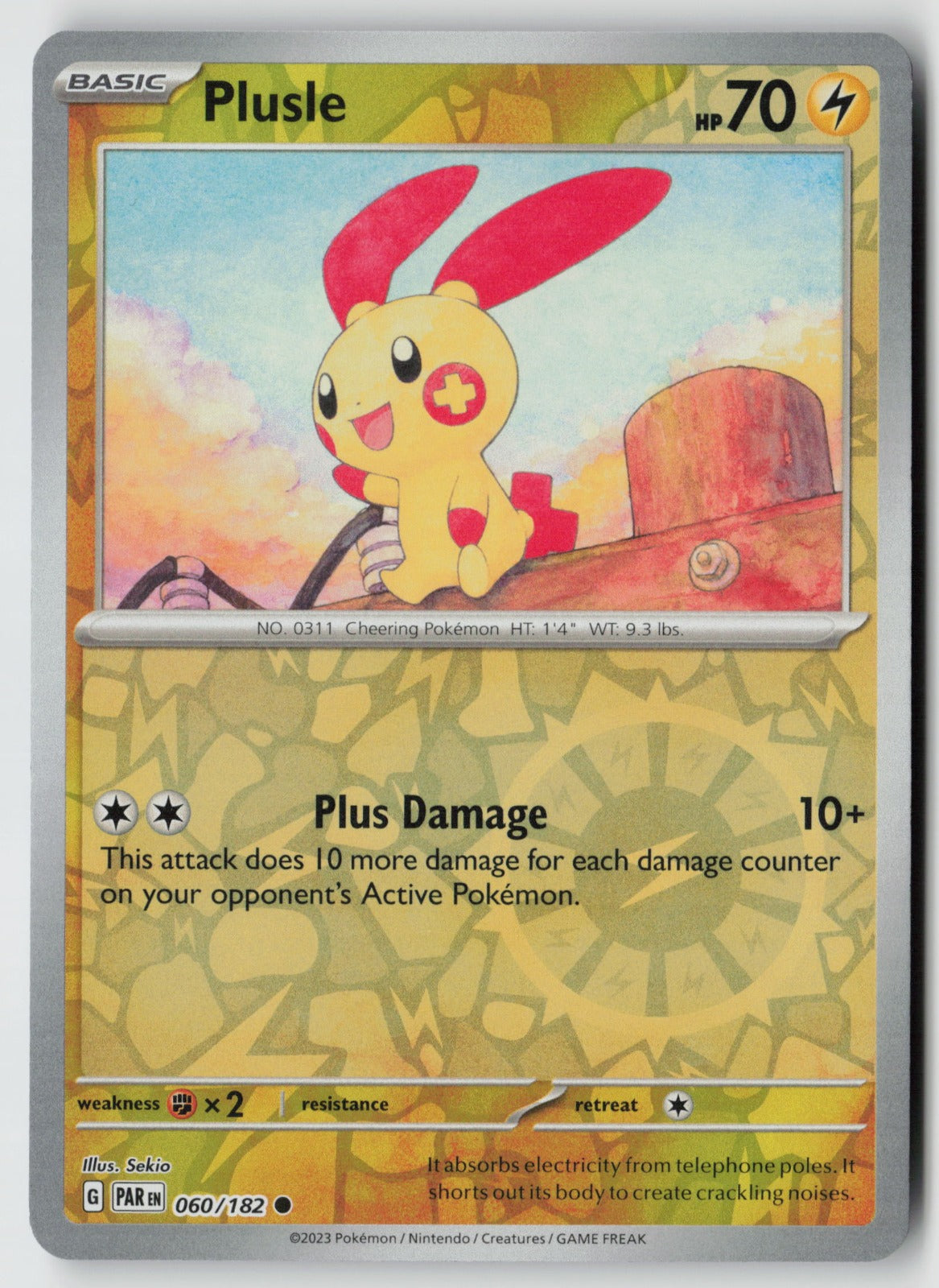 Plusle 060/182 SV04: Paradox Rift Common Reverse Holo NM Sekio