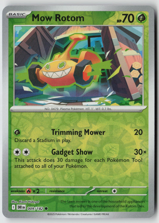 Mow Rotom 009/182 SV10: Destined Rivals Common Reverse Holo NM Rianti Hidayat