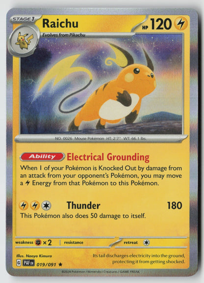 Raichu 019/091 SV: Paldean Fates Rare Holo NM Naoyo Kimura
