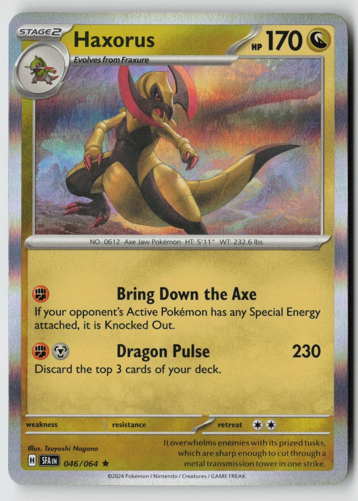Haxorus 046/064 SV: Shrouded Fable Rare Holo NM Tsuyoshi Nagano