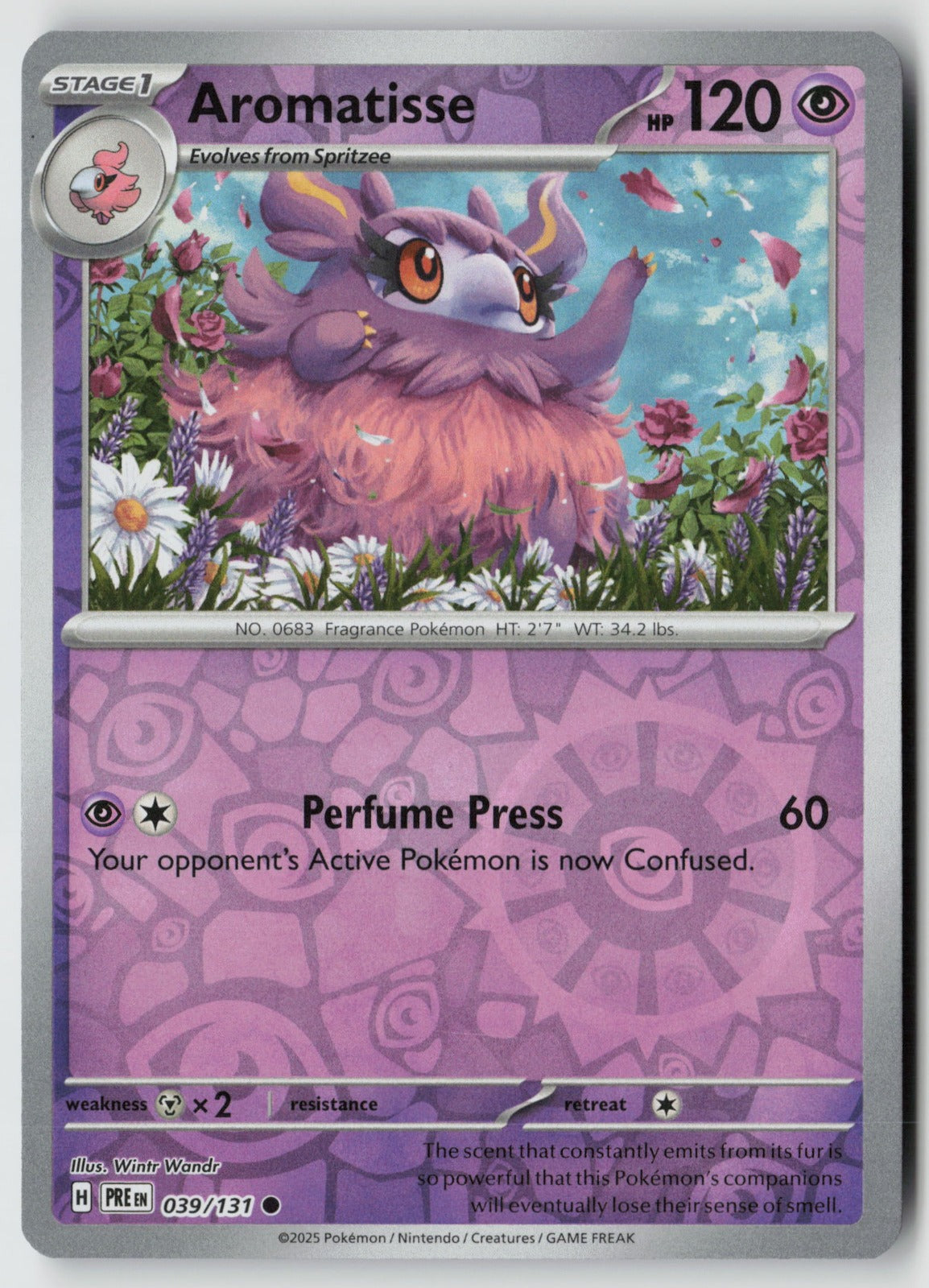 Aromatisse 039/131 SV: Prismatic Evolutions Common Reverse Holo NM Wintr Wandr