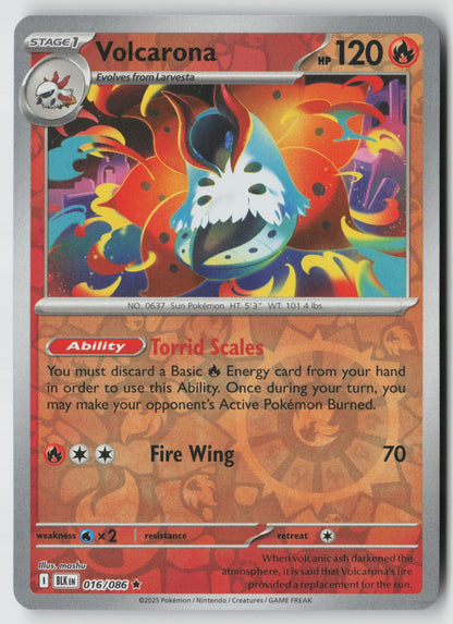 Volcarona 016/086 SV: Black Bolt Rare Reverse Holo NM mashu