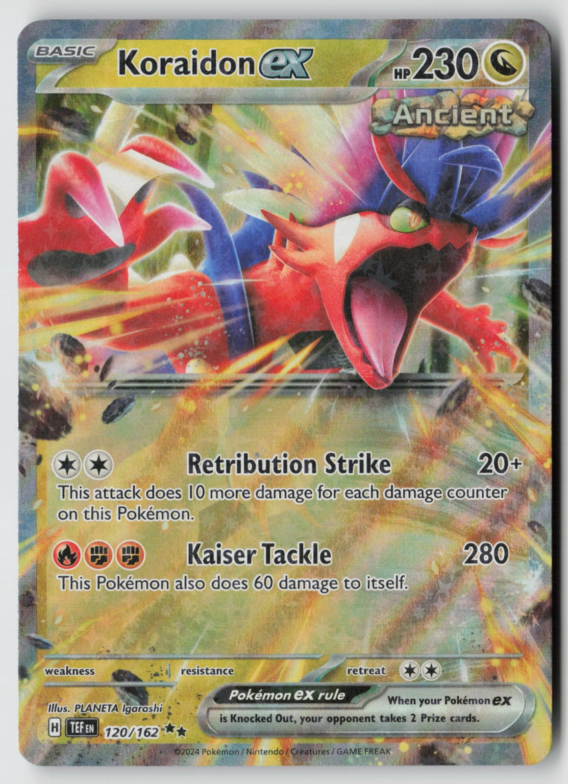 Koraidon ex 120/162 SV05: Temporal Forces Double Rare Holo NM PLANETA Igarashi