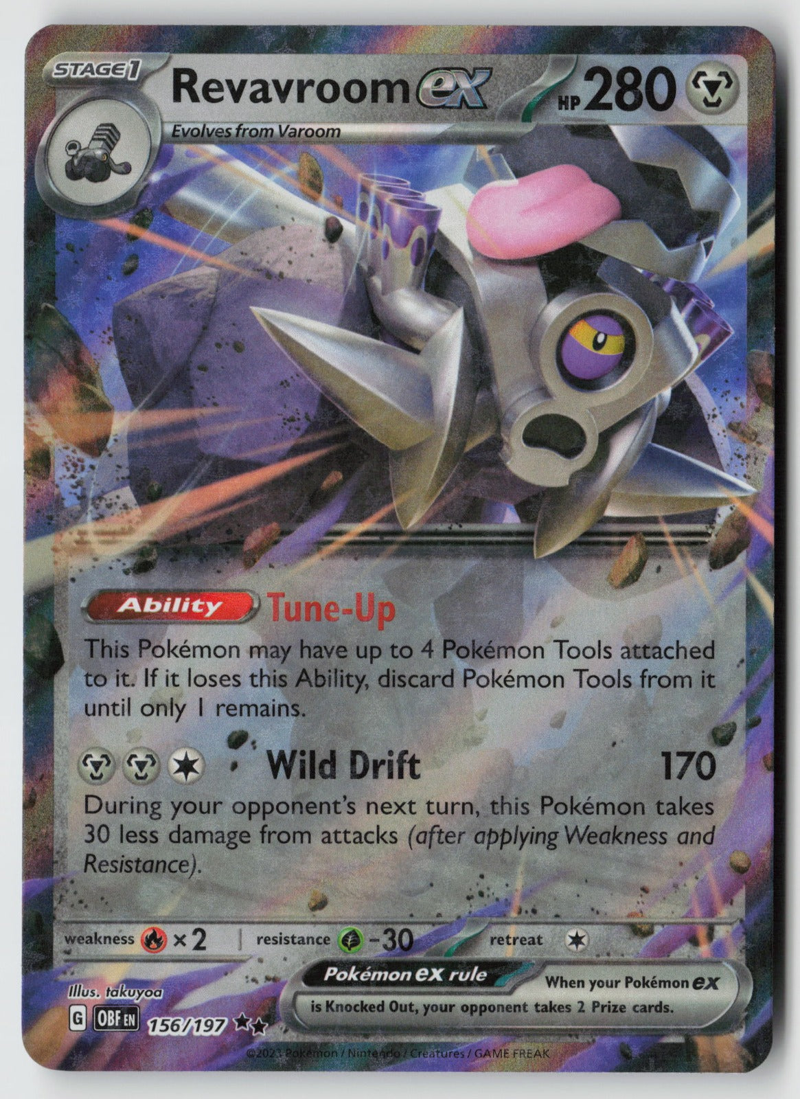 Revavroom ex 156/197 SV03: Obsidian Flames Double Rare Holo NM takuyoa