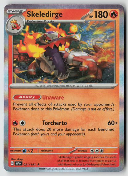 Skeledirge 031/191 SV08: Surging Sparks Rare Holo NM akagi