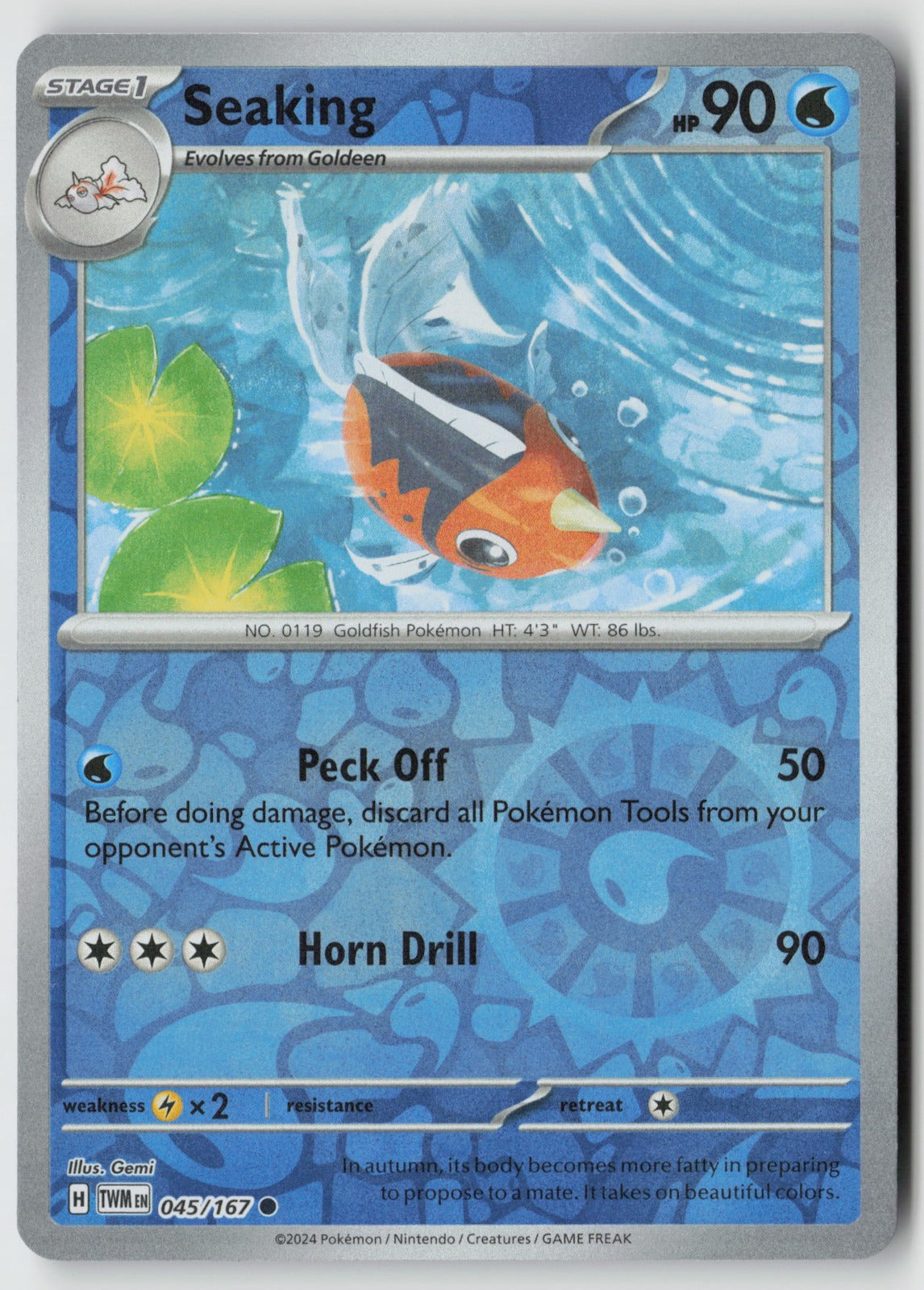 Seaking 045/167 SV06: Twilight Masquerade Common Reverse Holo NM Gemi