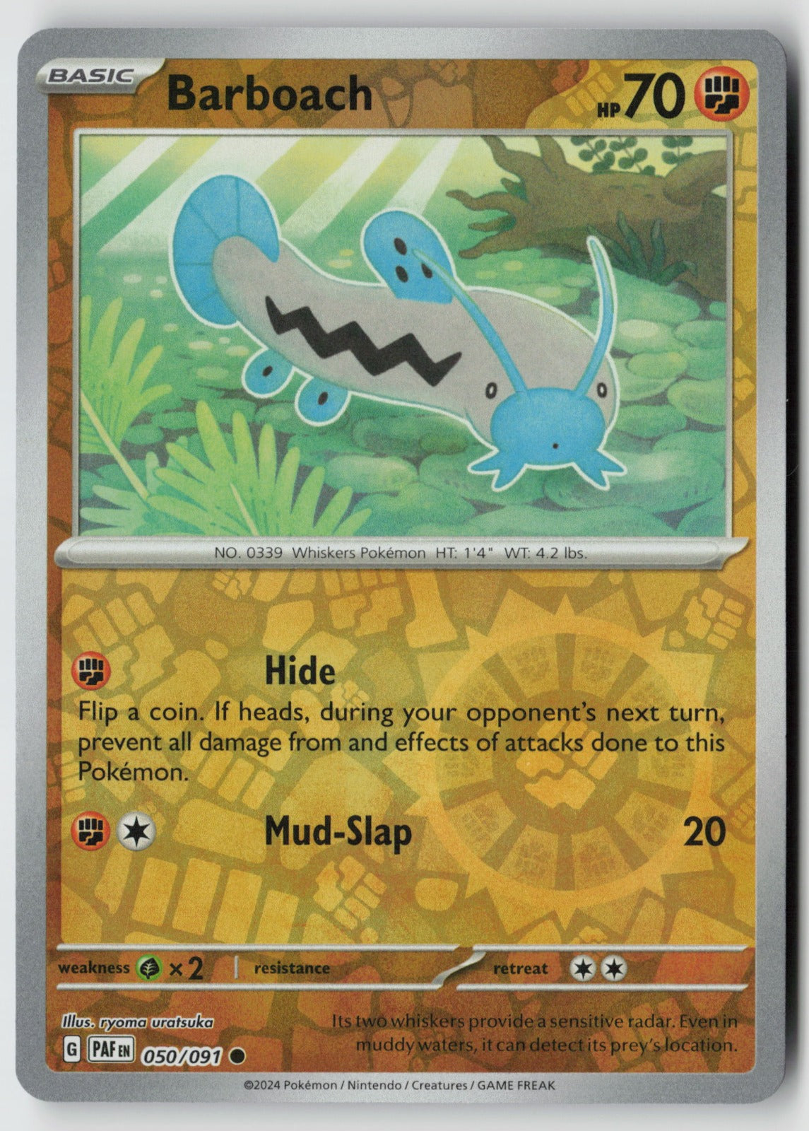 Barboach 050/091 SV: Paldean Fates Common Reverse Holo NM ryoma uratsuka