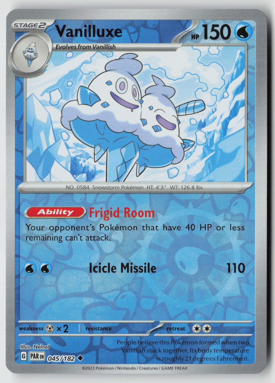 Vanilluxe 045/182 SV04: Paradox Rift Uncommon Reverse Holo NM Nelnal