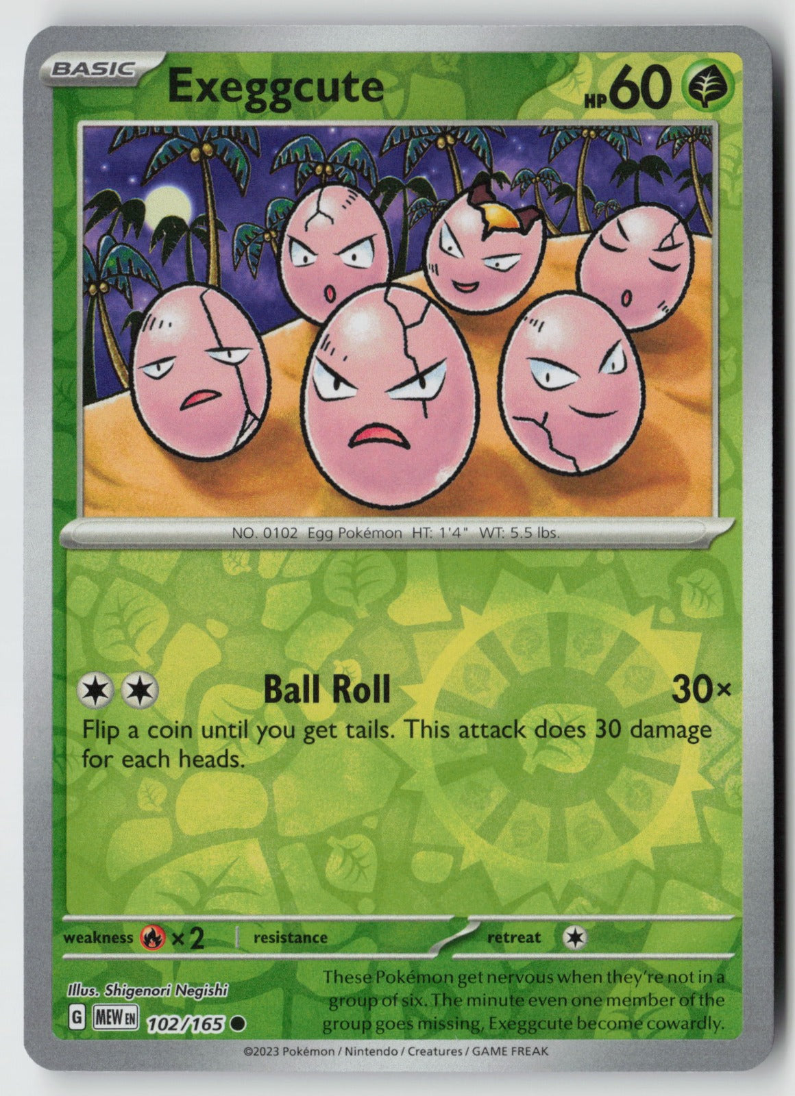 Exeggcute 102/165 SV: Scarlet & Violet 151 Common Reverse Holo NM