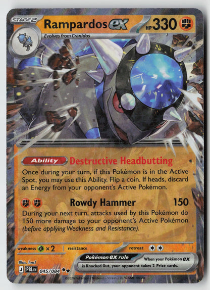 Rampardos ex 045/084 ME05: Pitch Black Double Rare Holo NM hncl