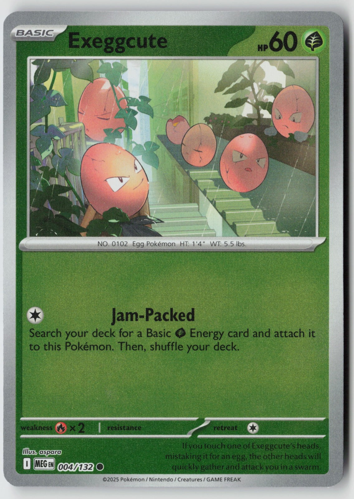 Exeggcute 004/132 ME01: Mega Evolution Common Reverse Holo NM aspara