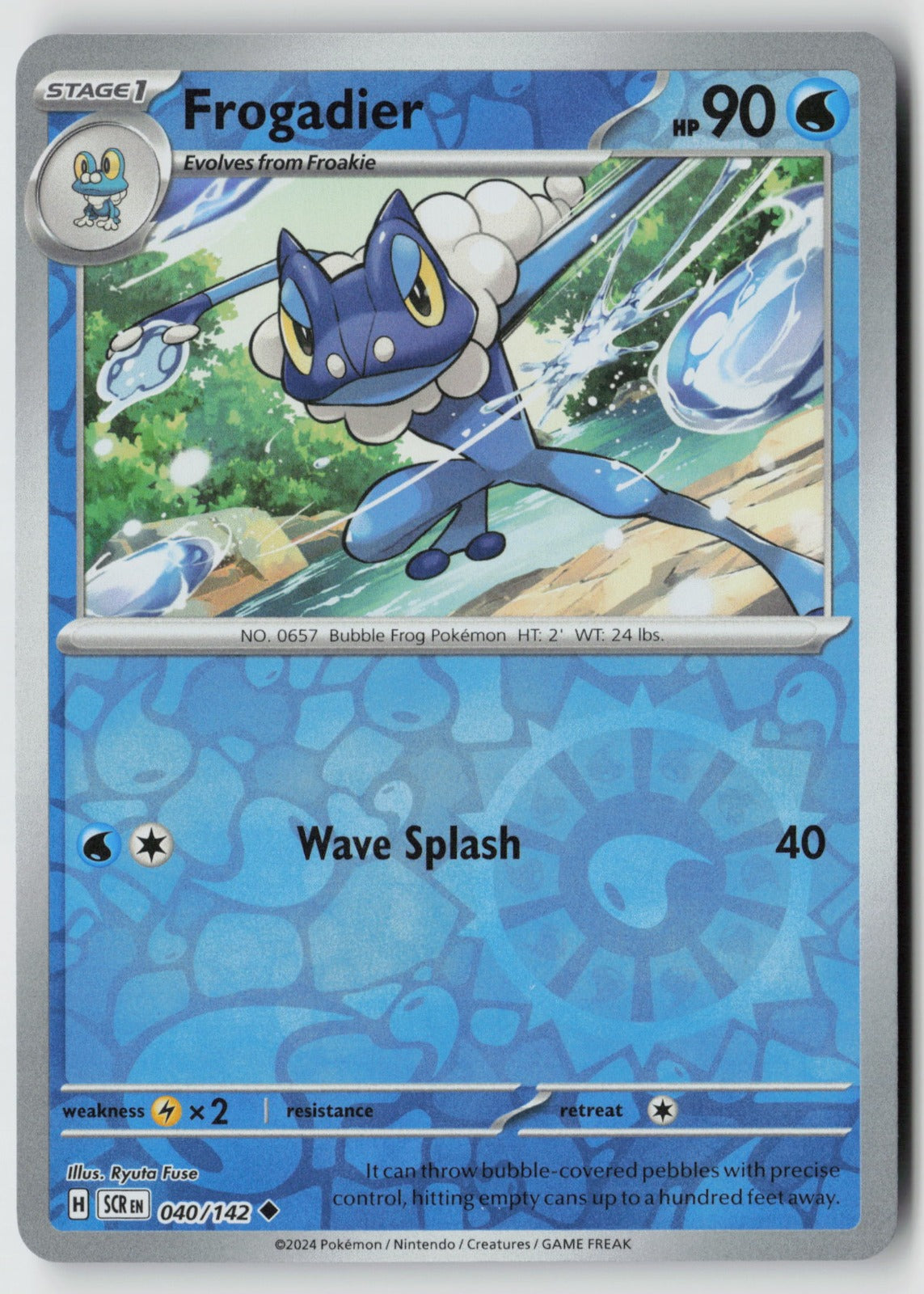 Frogadier 040/142 SV07: Stellar Crown Uncommon Reverse Holo NM Ryuta Fuse