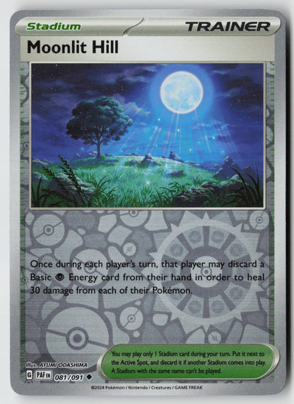 Moonlit Hill 081/091 SV: Paldean Fates Uncommon Reverse Holo NM AYUMI ODASHIMA