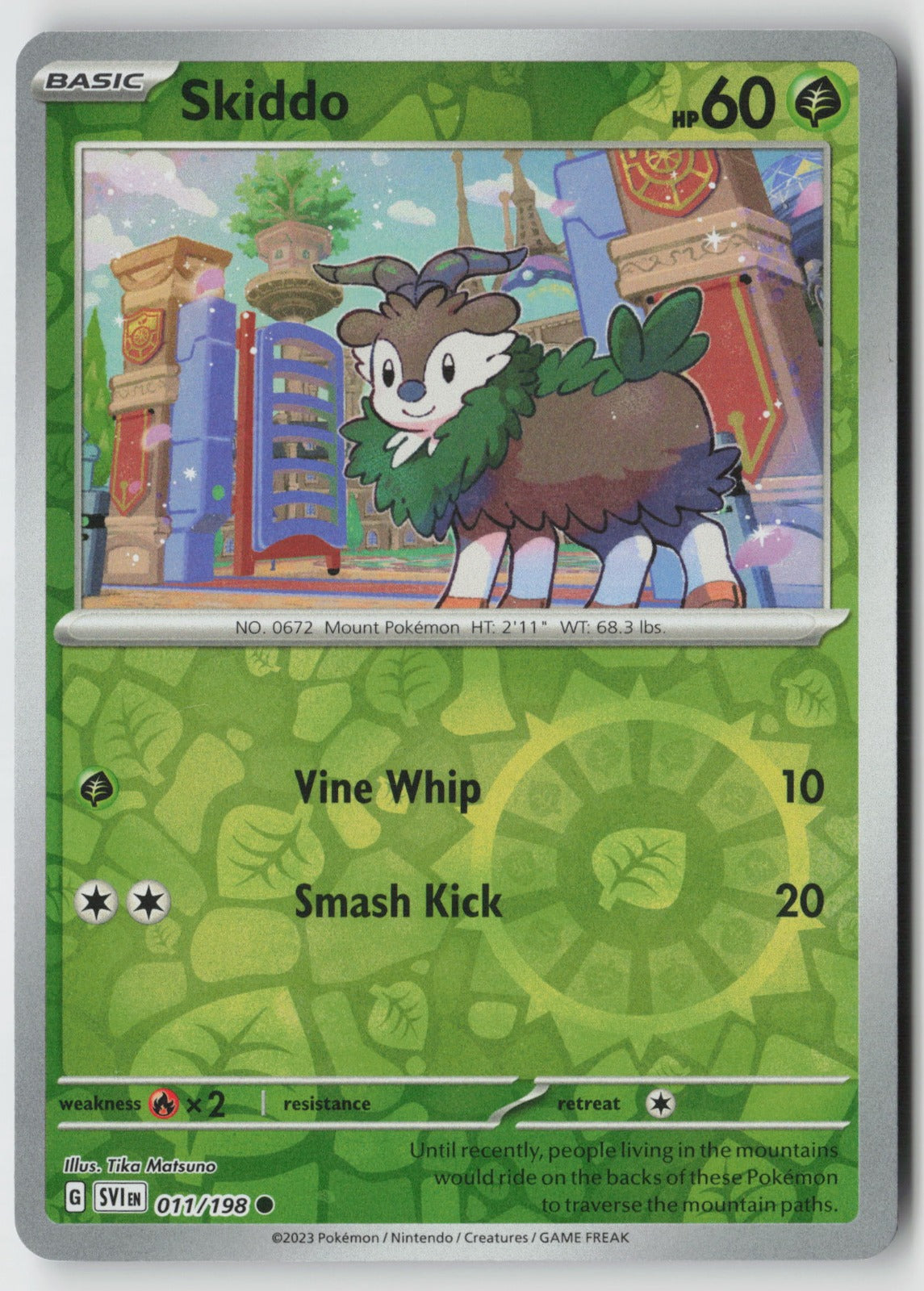Skiddo 011/198 SV01: Scarlet & Violet Base Set Common Reverse Holo NM Tika Matsu