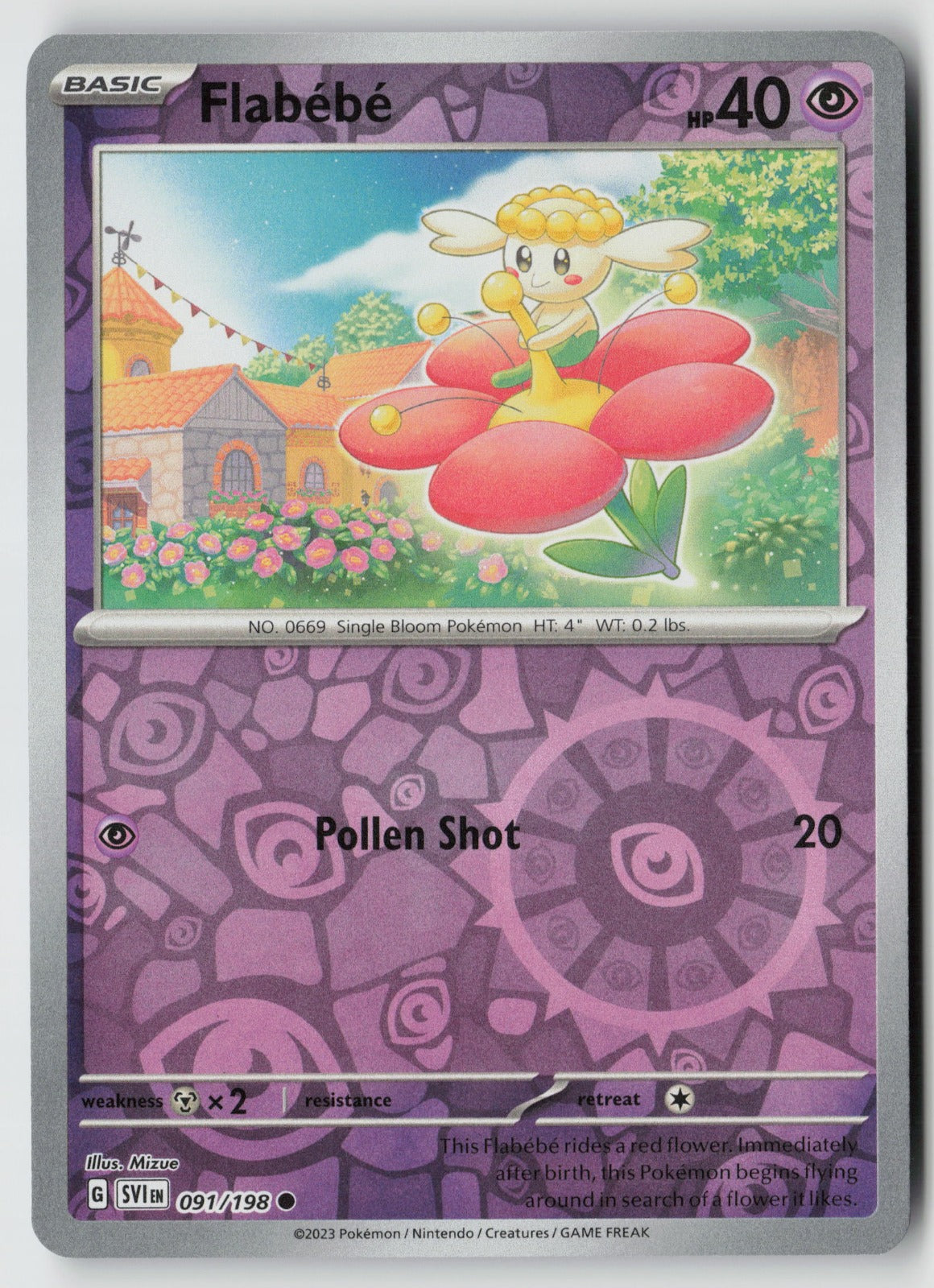 Flabebe 091/198 SV01: Scarlet & Violet Base Set Common Reverse Holo NM
