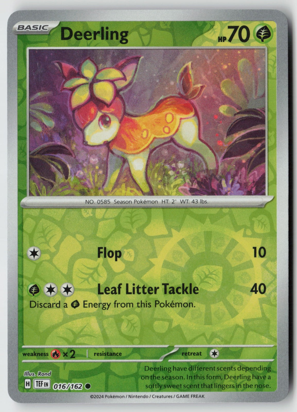 Deerling 016/162 SV05: Temporal Forces Common Reverse Holo NM Rond