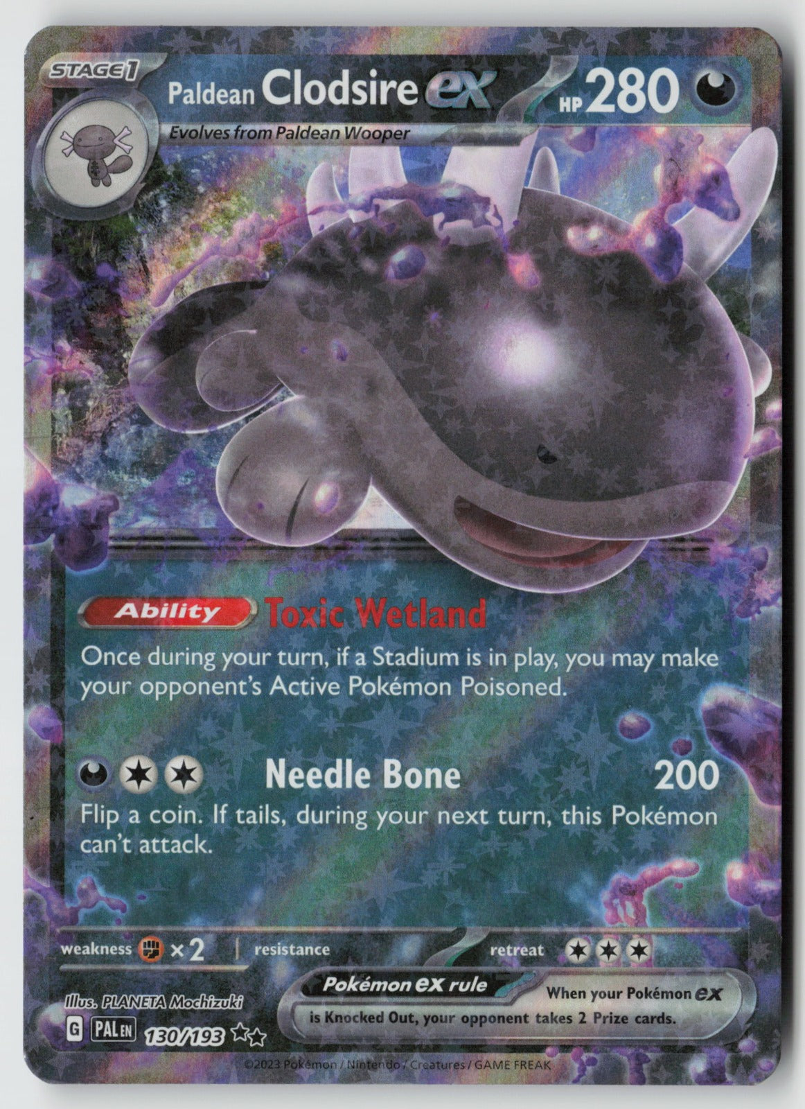 Paldean Clodsire ex 130/193 SV02: Paldea Evolved Double Rare Holo NM