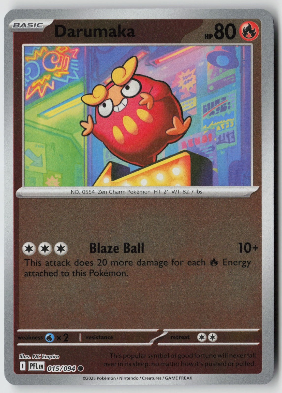 Darumaka 015/094 ME02: Phantasmal Flames Common Reverse Holo NM NC Empire