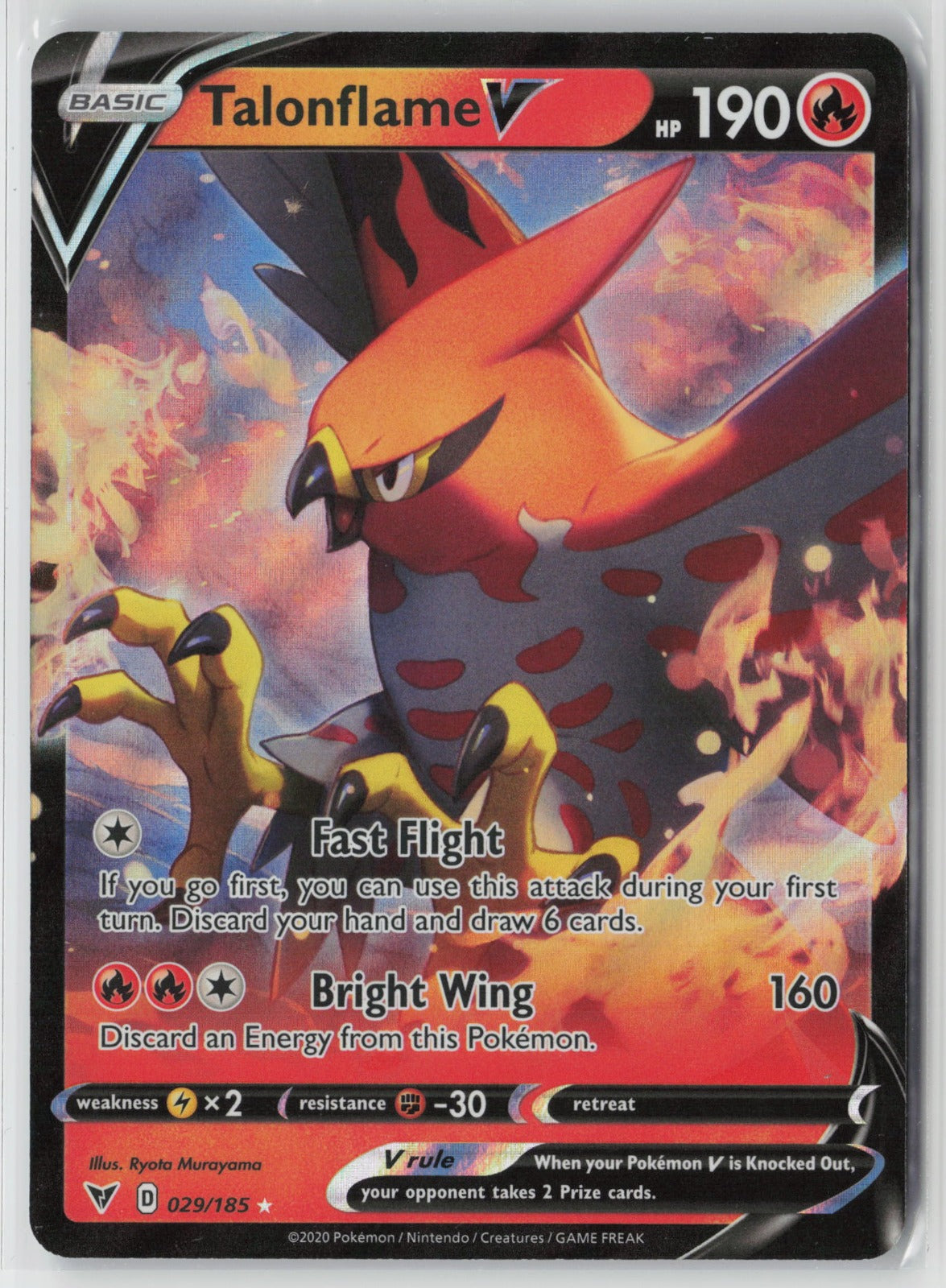Talonflame V 029/185 SWSH04: Vivid Voltage Ultra Rare Holo NM Ryota Murayama