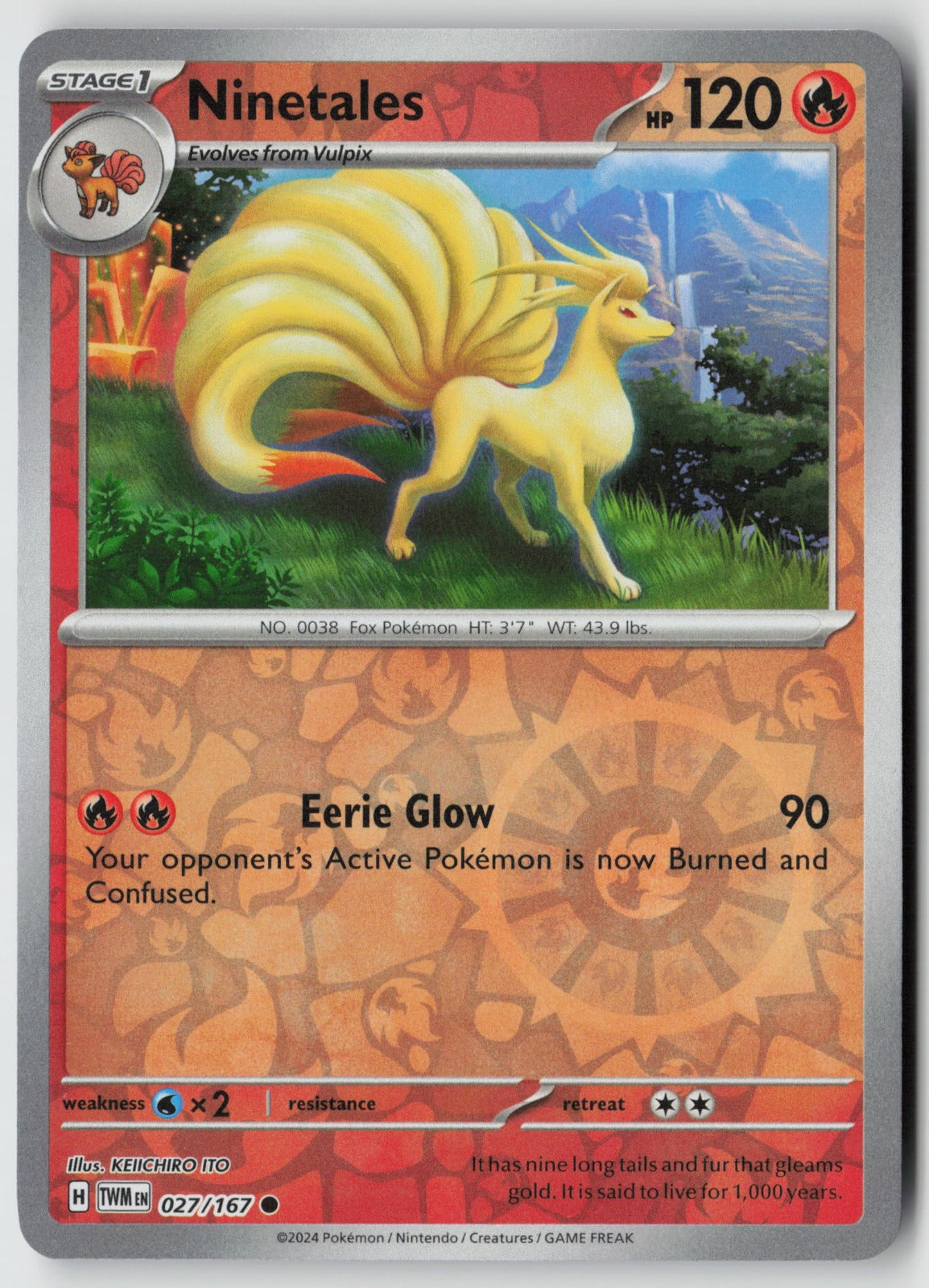 Ninetales 027/167 SV06: Twilight Masquerade Common Reverse Holo NM KEIICHIRO ITO