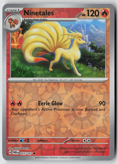 Ninetales 027/167 SV06: Twilight Masquerade Common Reverse Holo NM KEIICHIRO ITO