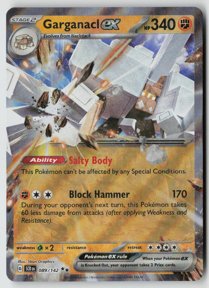 Garganacl ex 089/142 SV07: Stellar Crown Double Rare Holo NM 5ban Graphics