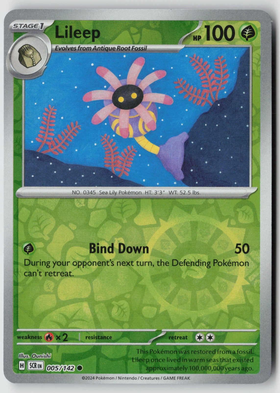 Lileep 005/142 SV07: Stellar Crown Common Reverse Holo NM Ounishi