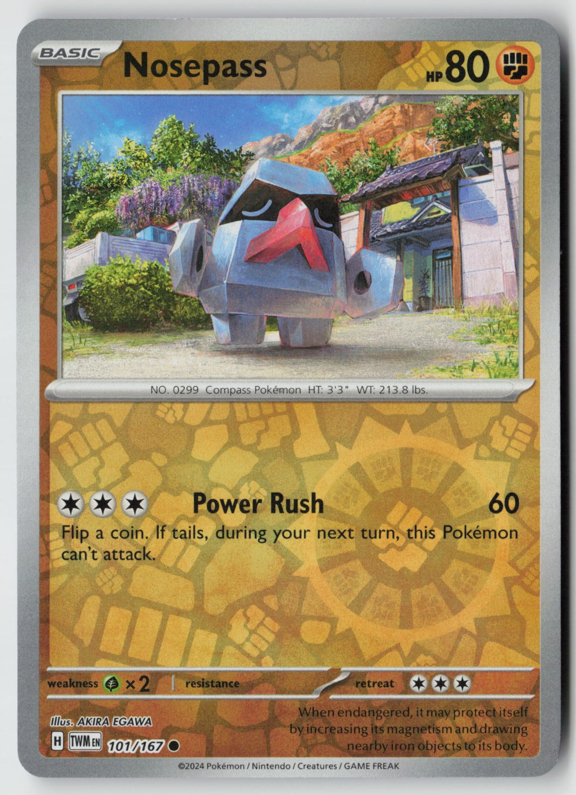 Nosepass 101/167 SV06: Twilight Masquerade Common Reverse Holo NM AKIRA EGAWA