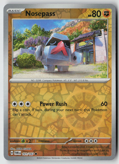 Nosepass 101/167 SV06: Twilight Masquerade Common Reverse Holo NM AKIRA EGAWA