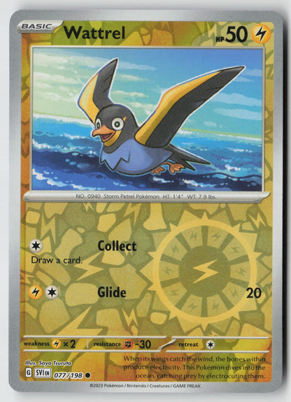 Wattrel 077/198 SV01: Scarlet & Violet Base Set Common Reverse Holo NM Shibuzoh
