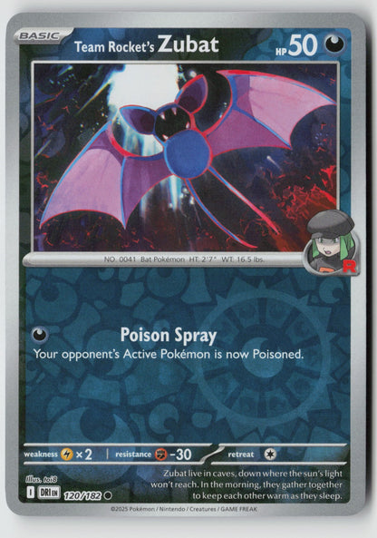 Team Rocket's Zubat 120/182 SV10: Destined Rivals Common Reverse Holo NM Uta