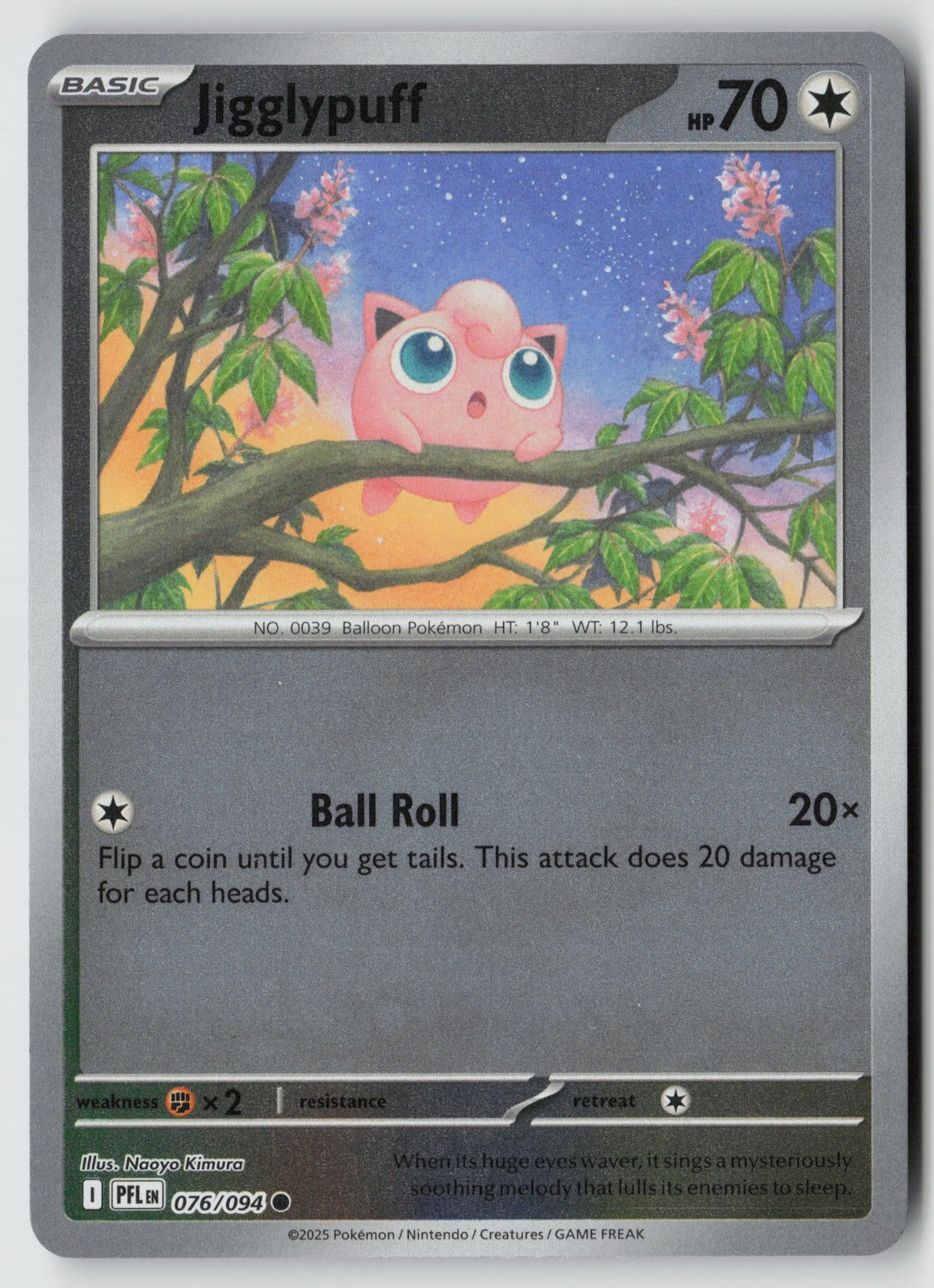 Jigglypuff 076/094 ME02: Phantasmal Flames Common Reverse Holo NM Naoyo Kimura