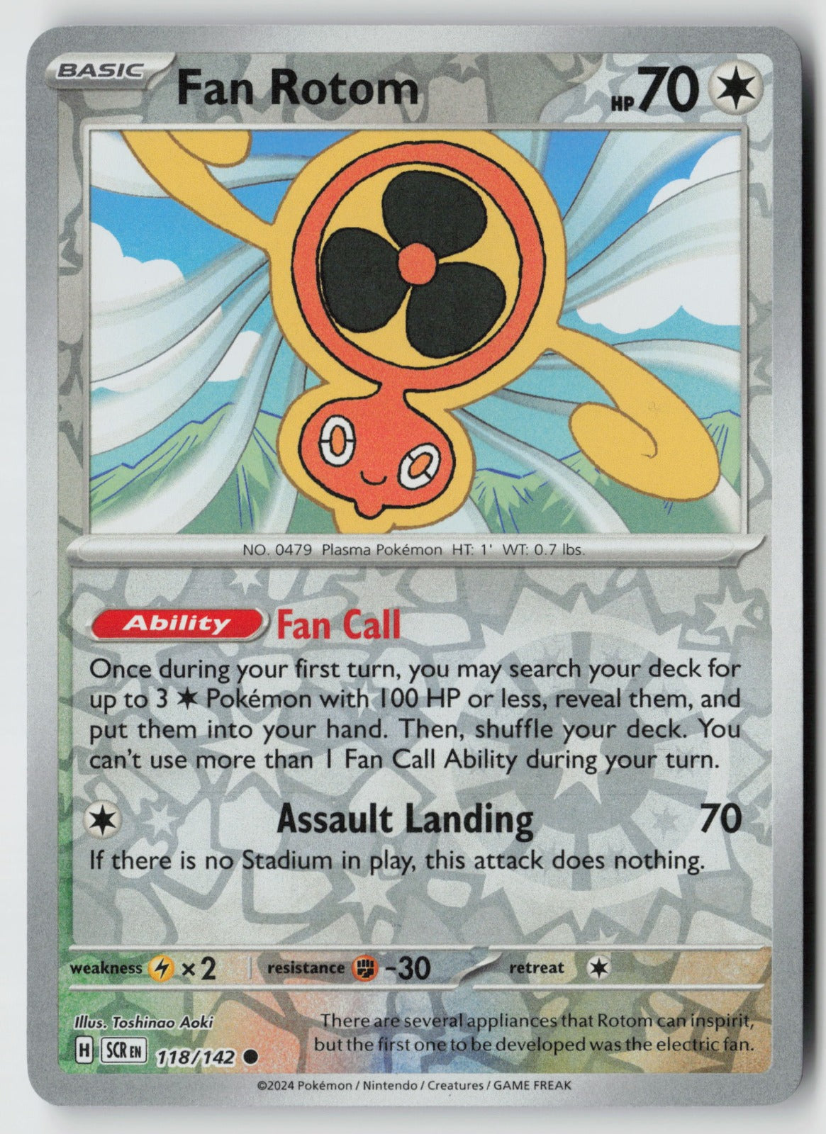 Fan Rotom 118/142 SV07: Stellar Crown Common Reverse Holo NM Toshinao Aoki