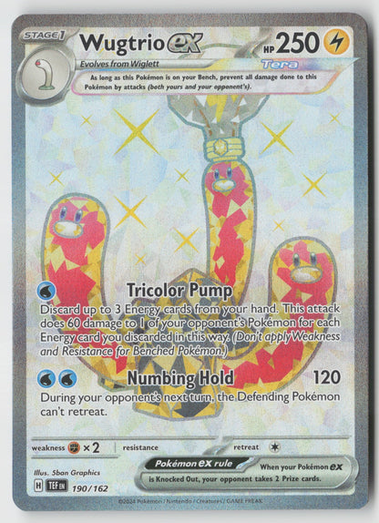 Wugtrio ex 190/162 SV05: Temporal Forces Ultra Rare Holo NM 5ban Graphics
