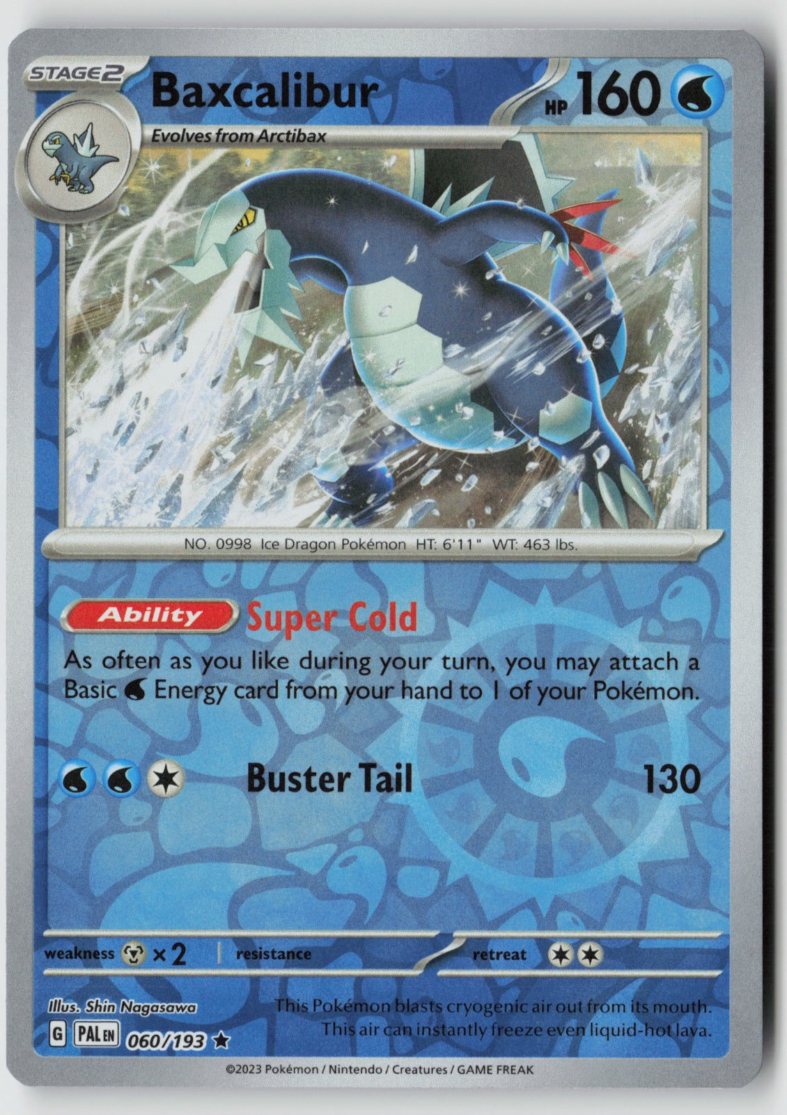 Baxcalibur 060/193 SV02: Paldea Evolved Rare Reverse Holo NM Shin Nagasawa