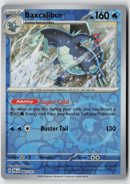Baxcalibur 060/193 SV02: Paldea Evolved Rare Reverse Holo NM Shin Nagasawa